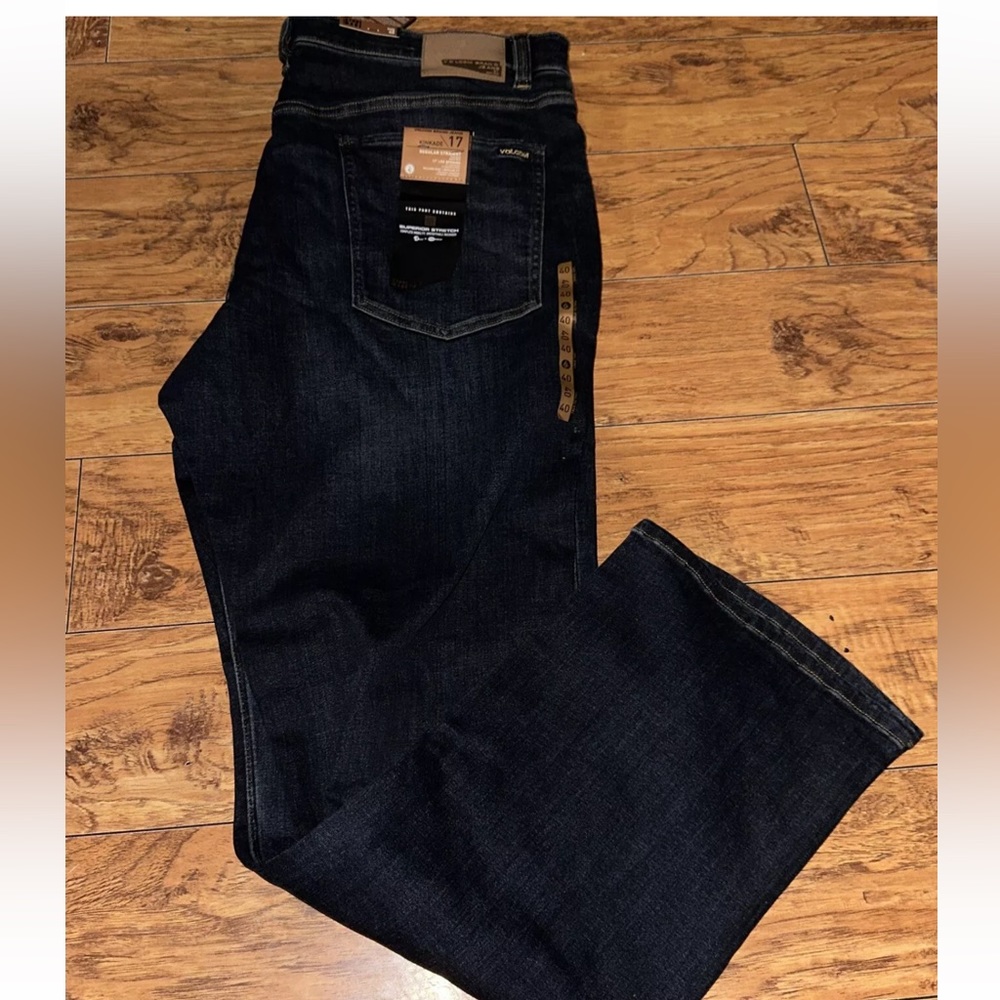 Mens Volcom Kinkade Regular Straight Fit Dark Blue Denim Jeans Size 40 - Picture 7 of 7